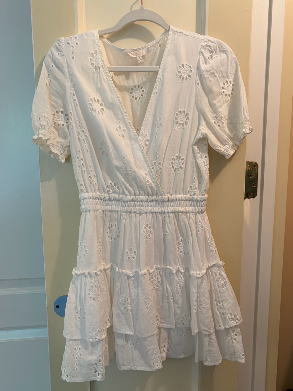 WAYF Reese Smocked Waist Tiered Mini Dress